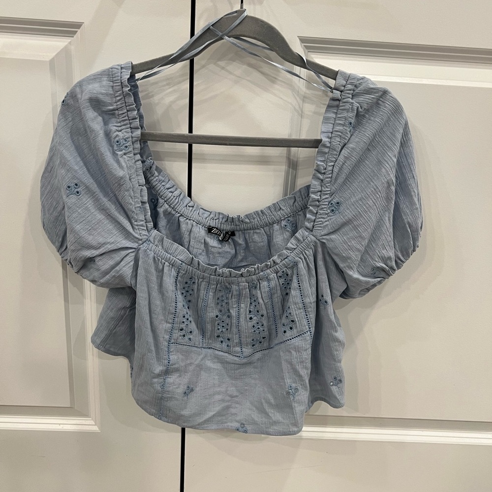 Zara peasant crop top
